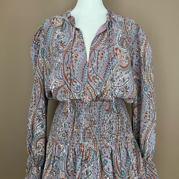{Bishop + Young} Marmont Boho Dress Long Sleeve in Dusk Paisley - Small - NWT - Picture 2 of 11